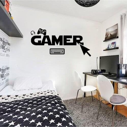 Gamer Wall Decal Controller Video Game Wall Decals Customized For Kids Bedroom Playroom Vinyl Wall Art Sticker House Decor S128