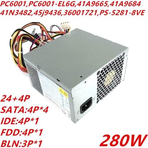 New PSU For Lenovo ATX IBM M58 A57 M57 A58 280W Power Supply PC6001 41A9665 41A9684 41N3482 45j9436 36001721 PS-5281-8VE
