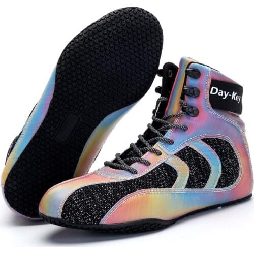 TaoBo Original Daykey Squat Training Shoes High Top Authentic Wrestling Shoes For Men Reflective Design Lace Up Boxing Boots