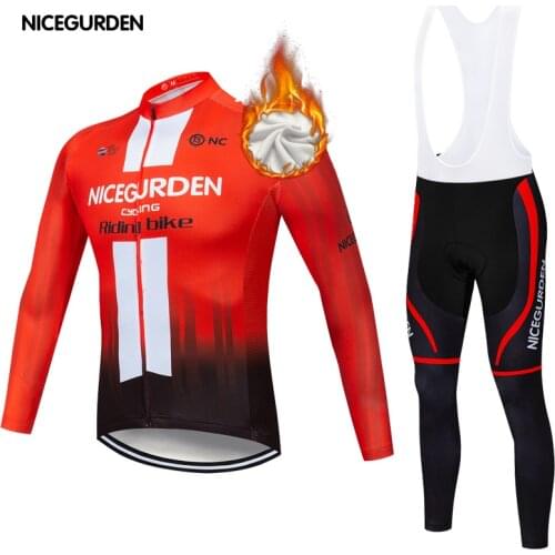 Autumn and winter anti-hair fall environmental protection bicycle clothing plus velvet warm road long-sleeved suit sweatshirt