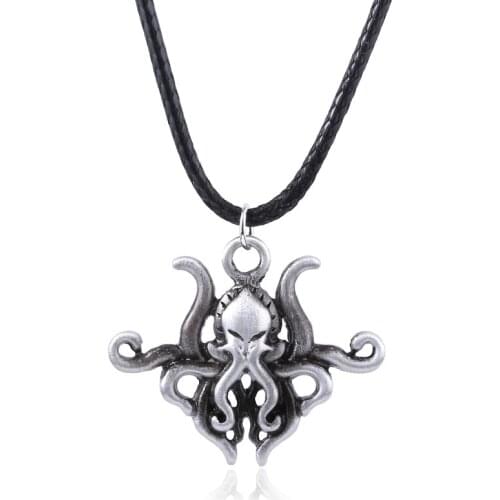 Cthulhu Mythos Necklace H.P. Lovecraft Cthulhu Kraken Octopus Pendant Necklaces For Men Cosplay Jewelry Gifts