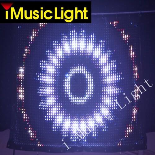 P3 1M*4M/4M*1M Tri RGB LED Vison Curtain LED Video Cloth With PC controller for Stage DJ Pub Wedding Backdrops