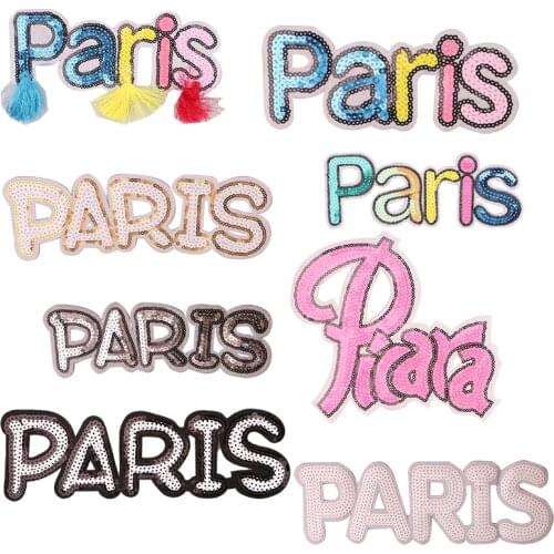 1 Pcs Pairs Sequin icon Iron on Patches for Clothing DIY Stripes Clothes Patchwork Stickers for Children Custom Badges