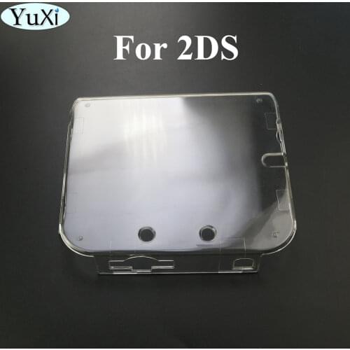 YuXi In Bulk Plastic Clear Crystal Protective Hard Shell Skin Case Cover For Nintend 2DS Console With Plastic Touch Screen Pen