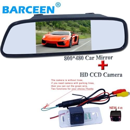 Fit for BMW 3 Series/5 Series for special car parking set 170 angle hd ccd image sensor car rear camera+5"car reversing mirror