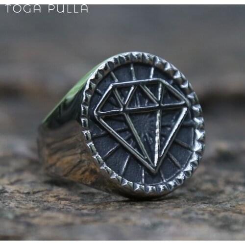 High Polished 316L Stainless Steel Polygonal Signet Ring Mens Women Couples Punk Biker Rings Jewelry Boyfriend Birthday Gift