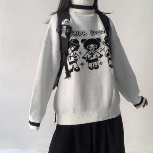Women Pullover Japanese Kawaii Cute Ulzzang Clothing Female Sweet Jumper Cartoon Girl Sweater Female Korean Harajuku