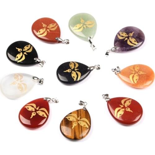 Religion Water drop Shakyamuni Buddha Eye Pendant Traditional Buddhist symbols ornament crystal reiki pendant for jewelry making