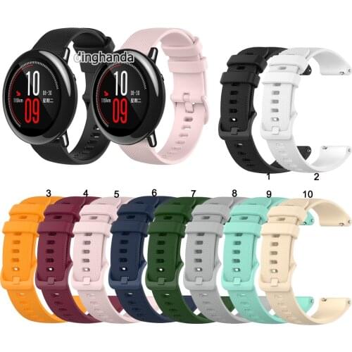 Colorful Soft Silicone Watch Strap Band For Huami Amazfit PACE band for Stratos 2 2S 3 strap 22mm GTR2 2e