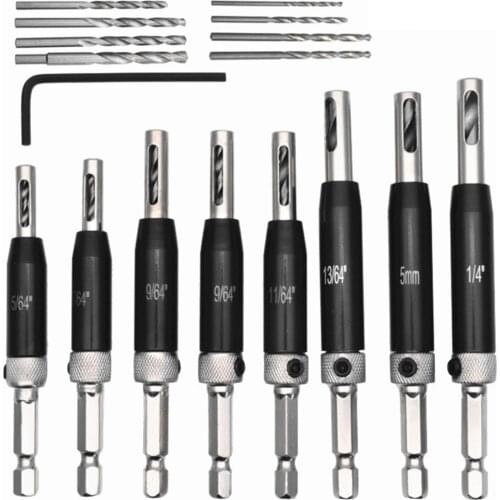Self Centering Lock Hinge Drill Bit Set Black Oxide Hardware Drawer Pilot Hole Guides For Stainless Steel Drilling Bit Set D30