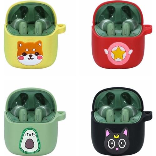 For JBL 220 Case Cute Cartoon Funny Animal Silicone Earphones Non-slip Protect Cover for JBL Tune 220 /T220 Tws /Tune 225 Case