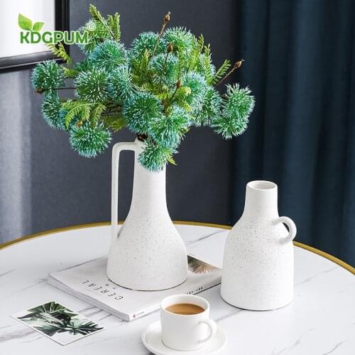 Modern Handmade Ceramic Vase White Art Net Red Flower Arrangement Can Be Hydroponic Creative Nordic Home Decoration Ornaments