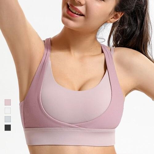High Impact Sports Bra Fake 2 Yoga Bras Women Shockproof Push Up Brassiere Spots Top Crop Underwear Fitness Gym Shirt Sportswear