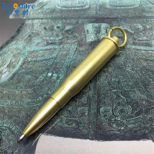 Creative Brass Mini Keychain Stationery for Man Ballpoint Pen Top Quality Signature Pen for School Office Writing Supplies P277