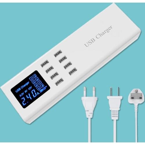 Smart multi-port USB Charger station Led Display Power Adapter Strip For iPhone Xiaomi Samsung Desktop Wall Travel Phone Charger