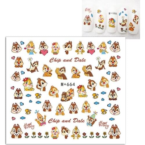 Disney Animal Water Nail Decals Stickers Catoon Cute Summer DIY Slider For Manicuring Art Watermark Decor Birthday Toys girls M