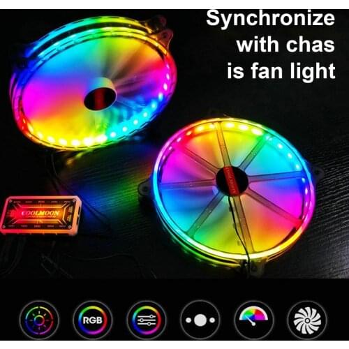 Hot Sale！！COOLMOON CR200 RGB Fan Mute Large Air Volume 20cm Bearing Luminous Cooling Fan for PC Case For Intel For AMD