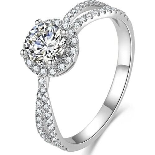 New 925 Sterling Silver Ring Micro-Inlaid Simulation Diamond Princess Ring Female Charm Jewelry Gift