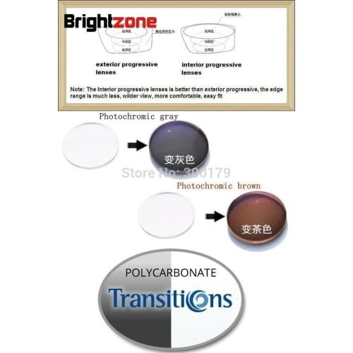 1.591 Polycarbonate Progressive Photochromic CR-39 prescription lenses see the distance & near [The astigmatism is possible]