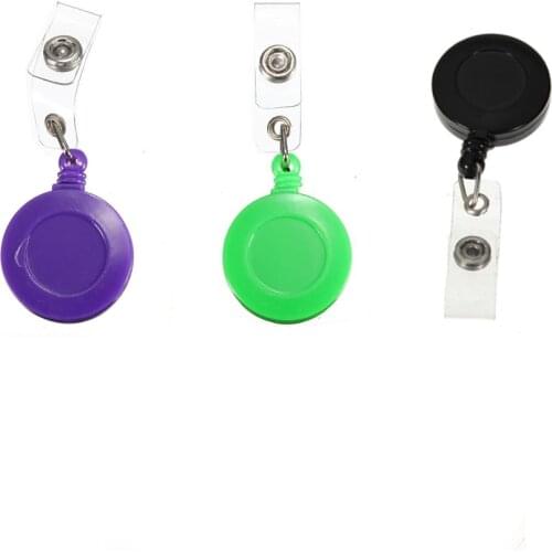 1 pcs Badge Holder Retractable Reel YOYO Clip Snap Button ID Card Key Black