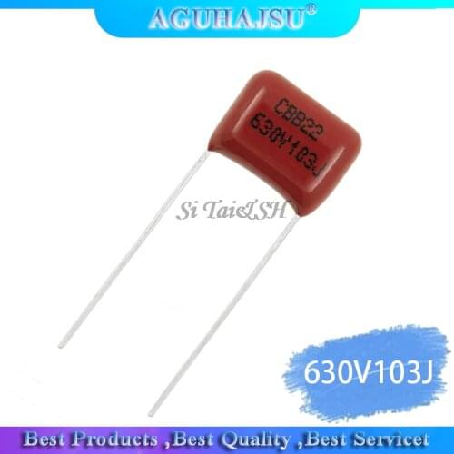 10PCS 630V103J 0.01UF Pitch 10MM 10NF 630V 103 CBB Polypropylene film capacitor