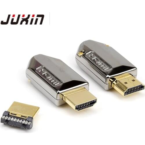 2PCS HDMI-compatible metal hoods HDMI connector male interface DIY DIY HD Cable Connector Computer TV Plug