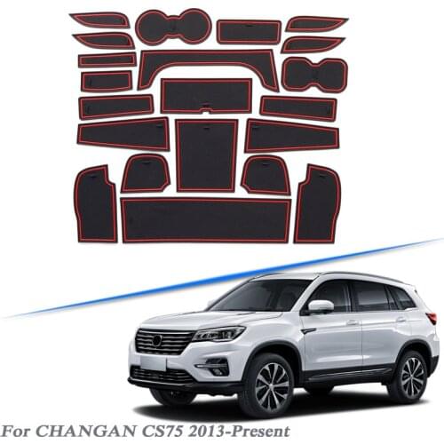 21pcs Car Styling For CHANGAN CS75 2013-Present Latex Gate slot pad Interior Door Groove Mat Non-slip dust Mat Auto Accessories