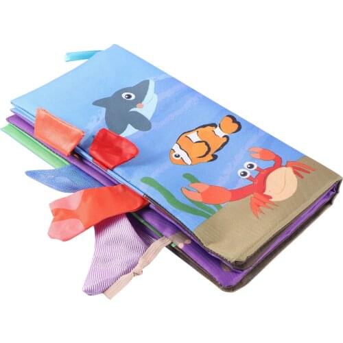 3D Soft Washable Cloth Baby Books Ocean Animals Early Learning Book Toddlers Intelligence Development Educational Reading Toy