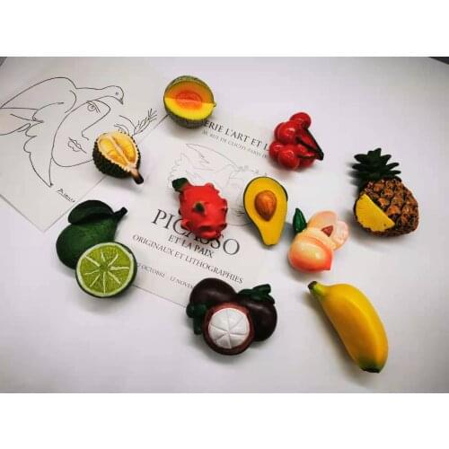 3D Fruit Fridge Magnet Resin message board whole photo wall decoration magnet button multi-color decoration magnetic sticker