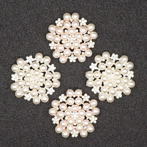 5Pcs Pearl Buttons For Baby Hair Accessories Scrapbooking Buttons Sewing Accessories Luxury Buttons For Handbag Eyelet Clothing