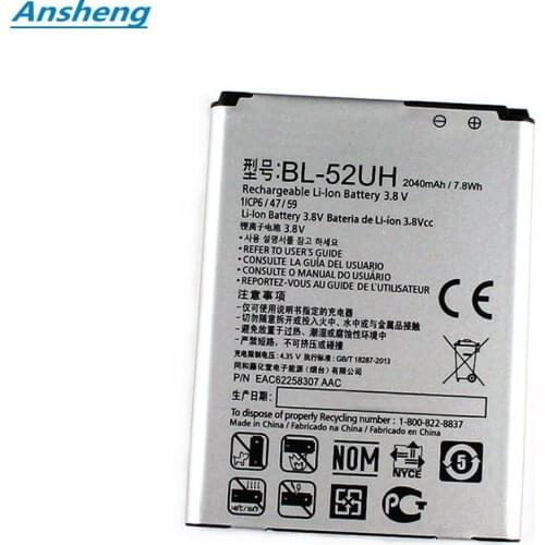 Ansheng High Quality 2040mAh BL-52UH battery for LG L65 L70 MS323 D280N D285 D320 D325 DUAL SIM H443 Escape 2