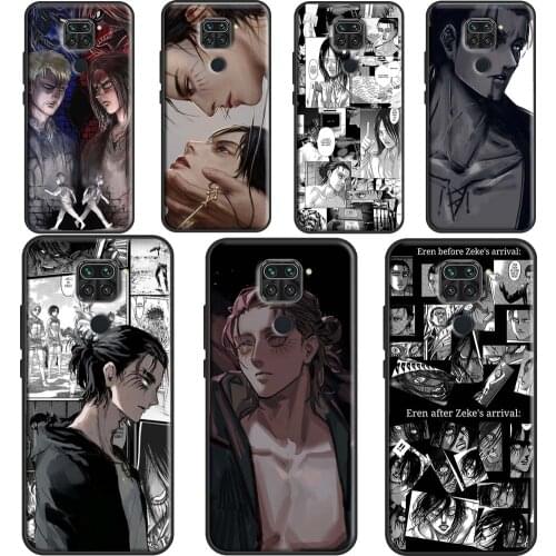 Attack on Titan Eren Jaeger Manga Case For Xiaomi Redmi Note 9 Pro Note 7 8T 9S Coque For Redmi Note 8 Pro 9 9A 9C Cover