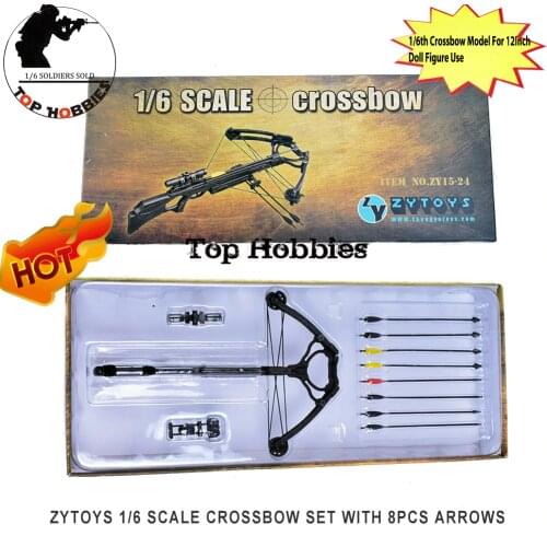 ZYTOYS 15-24 1/6 Scale Action Figure Accessory Crossbow set With 8PCS Arrows Weapon Model For 12" Soldier Hottoys 1/6 Figure