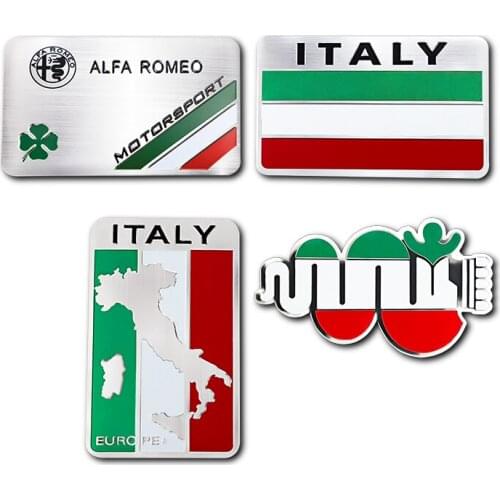 1Pcs Italy Flag Emblem Aluminium Alloy Stickers Badge Styling For Alfa Romeo Giulia Stelvio Giulietta Spider GT Mito Accessories