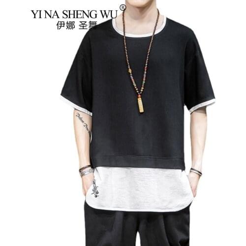 T-Shirt For Men Clothing Harajuku T-Shirts Japanese Vintage Cotton Fashion Streetwear Men T-Shirt Men Tops M-5XL 2021 Summer New