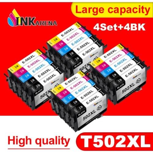 INKARENA Compatible Ink Cartridges For 502XL E-502XL T502 For Epson Expression Home XP-5100 XP-5105 WorkForce WF-2860DWF