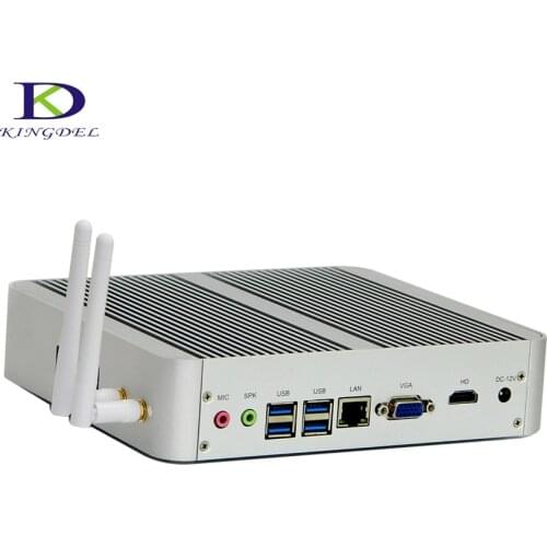 Kingdel Hot Intel i3 7100U Fanless Mini Desktop PC Windows 10 Linux 4K HTPC USB3.0 HDMI VGA max 16G RAM 300M Wifi