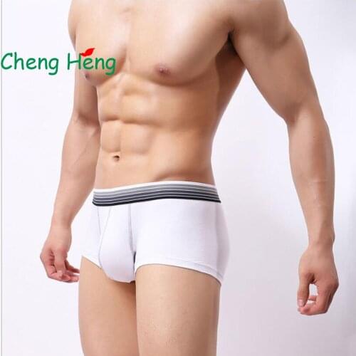 CHENG HENG Mens Underwear Mens Boxers Ice Silk Breathable Mesh Thin Four Corner Shorts Head Male Stitching Youth Tide Pants