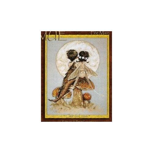 6-cross stitch kit Animal cotton thread Love lock canvas stitching embroidery Blueberry Fruit Tea and Tit Nimue_