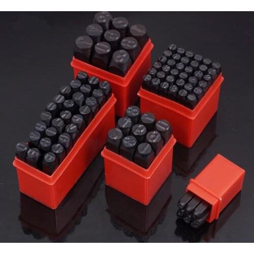 9pcs/27pcs 3/4/5/6/8/10mm Number Letter Alphabet Stamps Set Metal leather LOGO Stamp tools