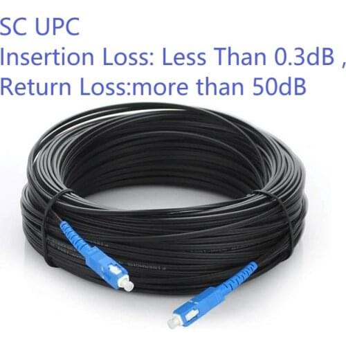 Outdoor Drop Cable SC UPC Simplex FTTH Drop Patch Cable Singlemode Fiber Optic Patch Cord FTTH Fiber Optic Jumper Cable