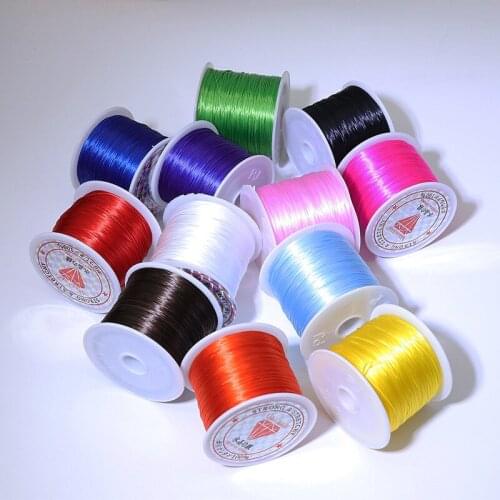 Noter 1 Roll/50m Colorful Flexible Elastic Crystal Cord For Jewelry Making 11 Colors Flat Jewelry Thread For DIY Bracelet String