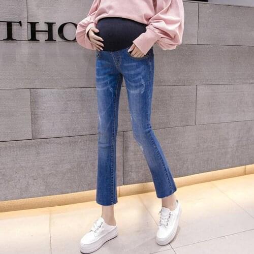 New maternity dress autumn and winter models new maternity pants fashion wild pregnant women jeans