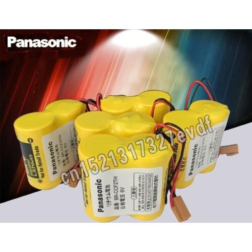 Panasonic Original 5pcs/lot BR-CCF2TH Battery with w/2P plug 6V 5000mah PLC FANUC Lithium Batteries