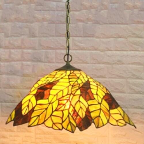 Tiffany Pendant Lights Flower Led Stained Glass Pendant Lamp Suspension Luminaire Color Glass Living Room Hang Lamp luminaire