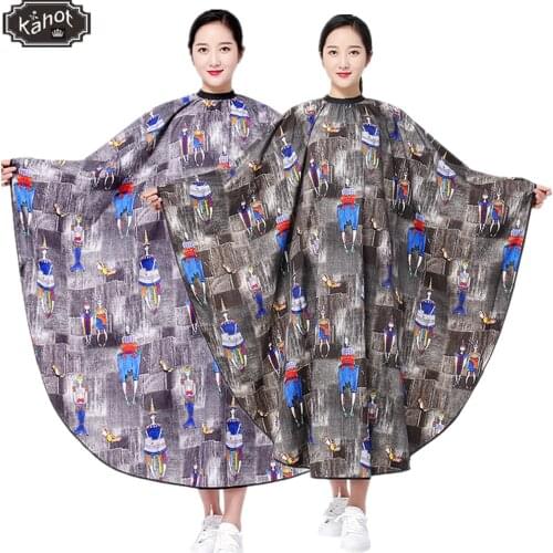 Salon Professional Hair Styling Cape,Adult Retro Fashion Print Waterproof Hairdresser Wai Cloth Barber Gown