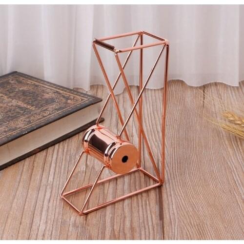 CPDD Rose Gold Hollow Tape Cutter Washi Storage Organizer Stationery Office Supplies