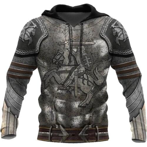 3D Printed Chainmail Knight Armor Men Hoodie Knights Templar Harajuku Fashion Jacket pullover Unisex Cosplay Hoodies Sudadera