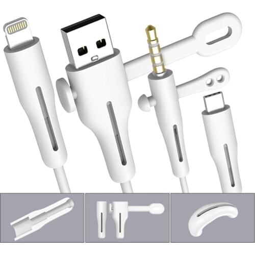 Cable Protector For Apple iPhone USB Charger Cable Organizer Cord Saver Wire Winder Protection For iPhone Type C Earphone Cable