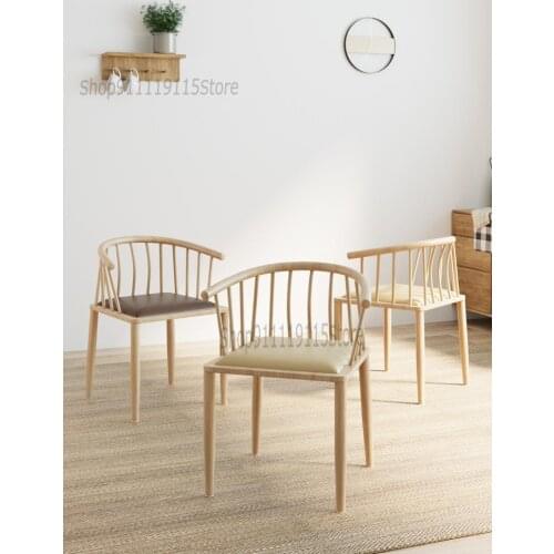 Iron Soft Bag Dining Chair Household Simple Modern Nordic Dining Table Chair Single Chair Chair Back Stool Nordic Style